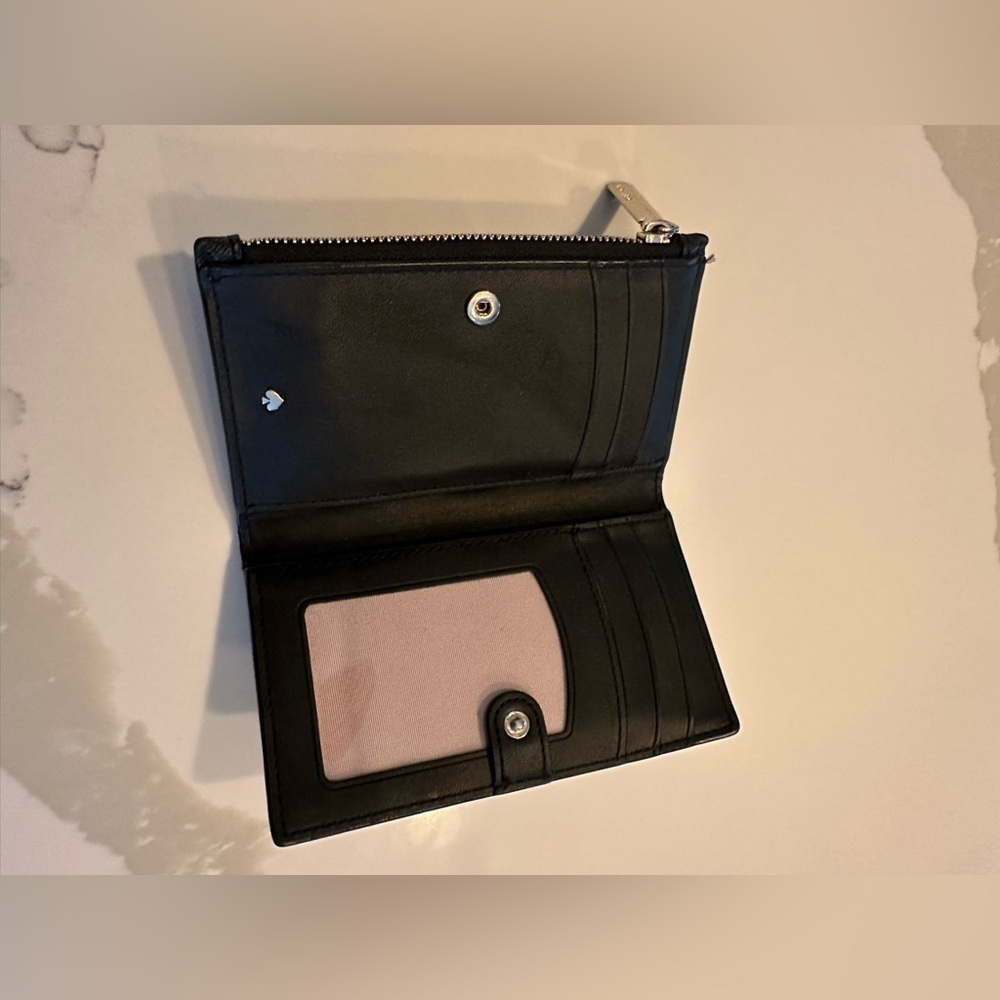 KATE SPADE New York Spencer Small Slim Bifold Pearl Wallet Black - Picture 3 of 3